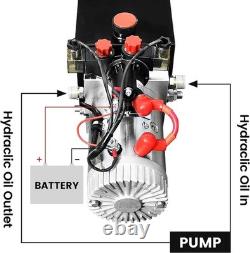 20 Quart Double Acting Hydraulic Pump Dump Trailer 12V DC Unit Pack Power Unit
