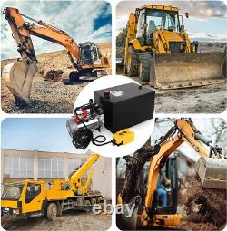 20 Quart Double Acting Hydraulic Pump Dump Trailer 12V DC Unit Pack Power Unit
