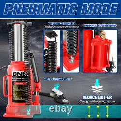 20 Ton 40000lbs Air Hydraulic Bottle Jack with Manual Hand Pump Automotive Repair