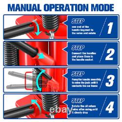 20 Ton 40000lbs Air Hydraulic Bottle Jack with Manual Hand Pump Automotive Repair