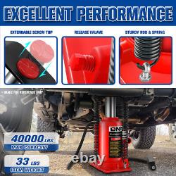 20 Ton 40000lbs Air Hydraulic Bottle Jack with Manual Hand Pump Automotive Repair