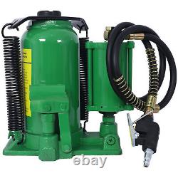 20 Ton Air Hydraulic Bottle Jack 10 to 19 Inch Lift Range Manual Air Pump for
