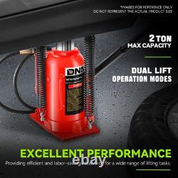 20 Ton Air Hydraulic Bottle Jack with Manual Handle & Air Pump for Auto Repair