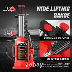 20 Ton Air Hydraulic Bottle Jack with Manual Handle & Air Pump for Auto Repair