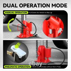 20 Ton Air Hydraulic Bottle Jack with Manual Handle & Air Pump for Auto Repair