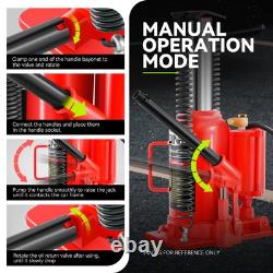 20 Ton Air Hydraulic Bottle Jack with Manual Handle & Air Pump for Auto Repair
