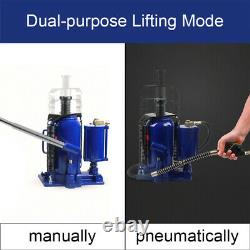 20 Ton Pneumatic Air Hydraulic Bottle Jack with Manual Hand Pump Car Van Truck UK