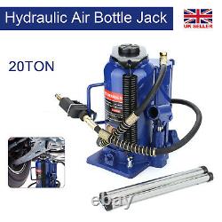 20 Ton Pneumatic Air Hydraulic Bottle Jack with Manual Hand Pump Car Van Truck UK