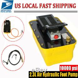 2.3L Air Hydraulic Foot Pedal Pump Auto Body Frame Machines Pneumatic 10,000PSI