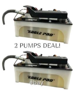 2 X Eagle Pro Air Hydraulic Foot Pumps 10,000 PSI Foot Pedal Frame Machine Press
