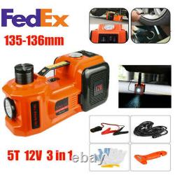 36cm 5T Elecric Hydraulic Floor Jack Air Compressor Pump LED Safe Hammer 3 in 1