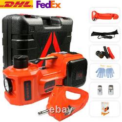 3T/5T Electric Hydraulic Floor Jack Lift Air Pump Electric Wrench Tool Set 12VDC