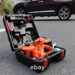 3T/5T Electric Hydraulic Floor Jack Lift Air Pump Electric Wrench Tool Set 12VDC