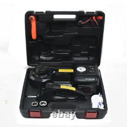 3in1 Electric Hydraulic Car Floor Jack Air Inflator Pump LED Light Impact Wrench