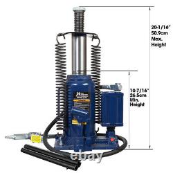40,000 lb Capacity Pneumatic Air Hydraulic Bottle Jack with Manual Hand Pump