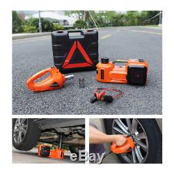 5T 12V 3-in-1 Car Electric Hydraulic Floor Jack Lift With Impact Wrench Air Pump