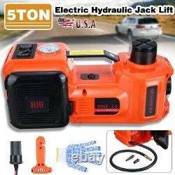 5T Car Electric Hydraulic Floor Jack Lift 12V Air Compressor Pump Tool 135-360mm