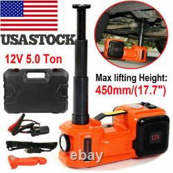 5T Car Electric Hydraulic Floor Jack with Air Inflator Pump Hammer Flashlight 45CM