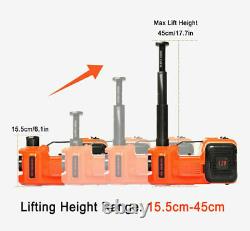 5T Car Electric Hydraulic Floor Jack with Air Inflator Pump Hammer Flashlight 45CM