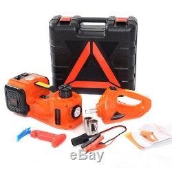 5T Lift 45cm Electric Jack Hydraulic 12V Air Pump & impact Electric Wrench Set