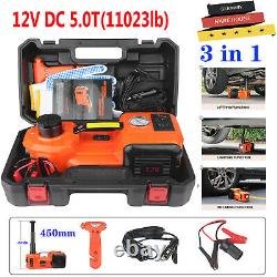 5Ton Car Electric Jack Hydraulic Floor 12V DC Tire Inflator Air Pump Wrench Tool