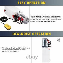 6 Quart Double Acting Hydraulic Pump Dump Trailer Control Kit Car Power Unit 12V