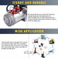 6 Quart Double Acting Hydraulic Pump Dump Trailer Control Kit Car Power Unit 12V