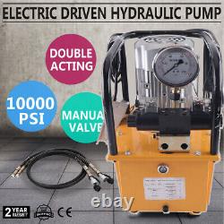 750W Double Acting Electric Hydraulic Pump Power Pack Solenoid 110V 10K PSI