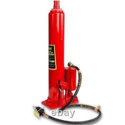 8 Ton Double Pump Engine Hoist Lifter Long Air Hydraulic Ram Jack 16000lbs