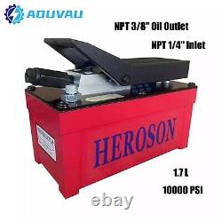 AOUVAU Air Hydraulic Pump 1.7L 10,000 PSI, NPT3/8 Foot Actuated Hydraulic Pump