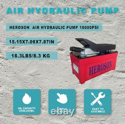 AOUVAU Air Hydraulic Pump 1.7L 10,000 PSI, NPT3/8 Foot Actuated Hydraulic Pump