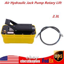 Air Hydraulic Foot Pedal 2.3 L Pump Auto Body Frame Machines & Air Hose 10000PSI
