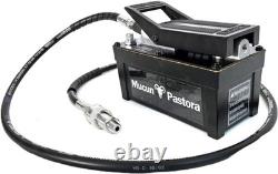 Air Hydraulic Foot Pump 10000 PSI 1.7L Reservoir NPT 3/8 2x6.5ft Pipe, Black