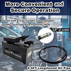 Air Hydraulic Foot Pump 10000 PSI 1.7L Reservoir NPT 3/8 2x6.5ft Pipe, Black