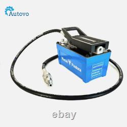 Air Hydraulic Foot Pump 10000 PSI 1.7L Reservoir NPT 3/8 2x6.5ft Pipe, Blue