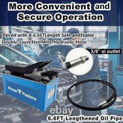 Air Hydraulic Foot Pump 10000 PSI 1.7L Reservoir NPT 3/8 2x6.5ft Pipe, Blue