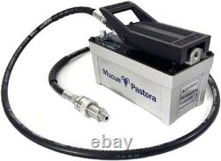 Air Hydraulic Foot Pump 10,000PSI, 1.7L Reservoir, 3/8 NPT, 2×6.5ft Pipe, Gray Air Hydraulic Foot Pump 10,000PSI, 1.7L Reservoir, 3/8 NPT, 2×6.5ft Pipe, Gray