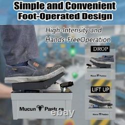 Air Hydraulic Foot Pump 10,000PSI, 1.7L Reservoir, 3/8 NPT, 2×6.5ft Pipe, Gray