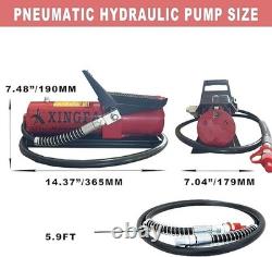 Air Hydraulic Foot Pump 10,000 PSI, 0.45 Gal, 3/8NPT Out, 1/4In Lubricator
