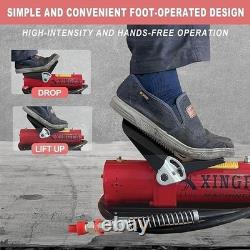 Air Hydraulic Foot Pump 10,000 PSI, 0.45 Gal, 3/8NPT Out, 1/4In Lubricator