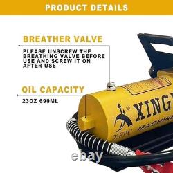 Air Hydraulic Foot Pump 10,000 PSI, 0.45 Gal, Al, 3/8Out, 1/4In, Lubricator