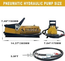 Air Hydraulic Foot Pump 10,000 PSI, 0.45 Gal, Al, 3/8Out, 1/4In, Lubricator
