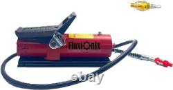 Air Hydraulic Foot Pump 1.7L 10000PSI Oil Outlet withLine Lubricator, red