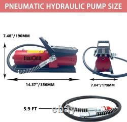 Air Hydraulic Foot Pump 1.7L 10000PSI Oil Outlet withLine Lubricator, red