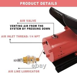 Air Hydraulic Foot Pump 1.7L 10000PSI Oil Outlet withLine Lubricator, red