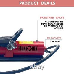 Air Hydraulic Foot Pump 1.7L 10000PSI Oil Outlet withLine Lubricator, red
