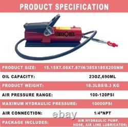 Air Hydraulic Foot Pump 1.7L 10000PSI Oil Outlet withLine Lubricator, red