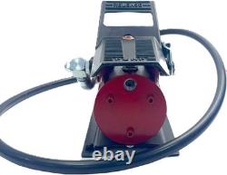 Air Hydraulic Foot Pump 1.7L 10000PSI Oil Outlet withLine Lubricator, red