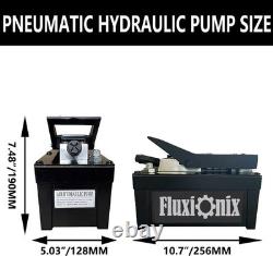 Air Hydraulic Foot Pump 1.7L 10000PSI Oil Outlet with 6.6ft Pipe, Black