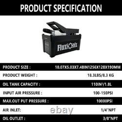 Air Hydraulic Foot Pump 1.7L 10000PSI Oil Outlet with 6.6ft Pipe, Black